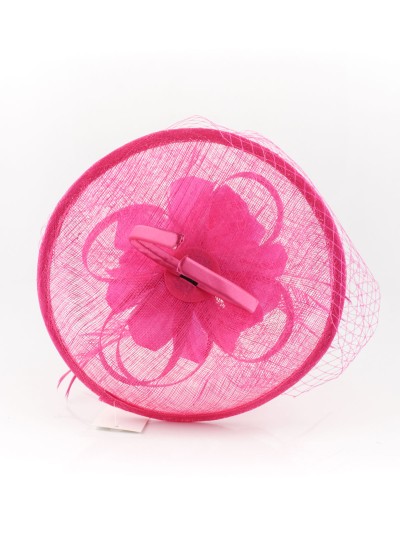 Tocado mediano plumas fuxia 2
