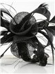 Feather beaded fascinator hair clip negro