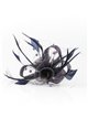 Feather beaded fascinator hair clip marino