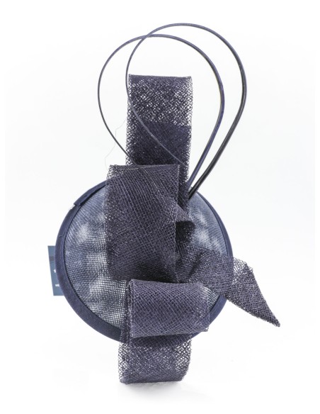 Tocado mediano plumas marino