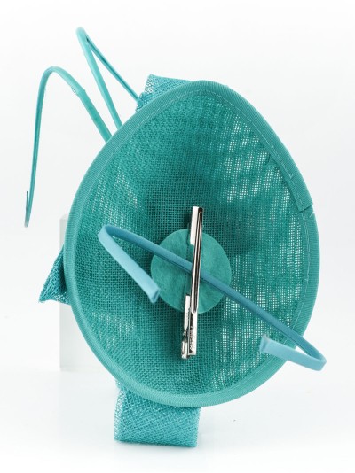 Tocado mediano plumas teal 2