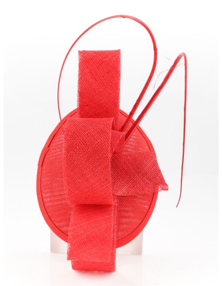 Tocado mediano plumas rojo