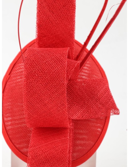 Tocado mediano plumas rojo