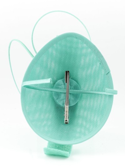 Tocado mediano plumas verde-agua 2