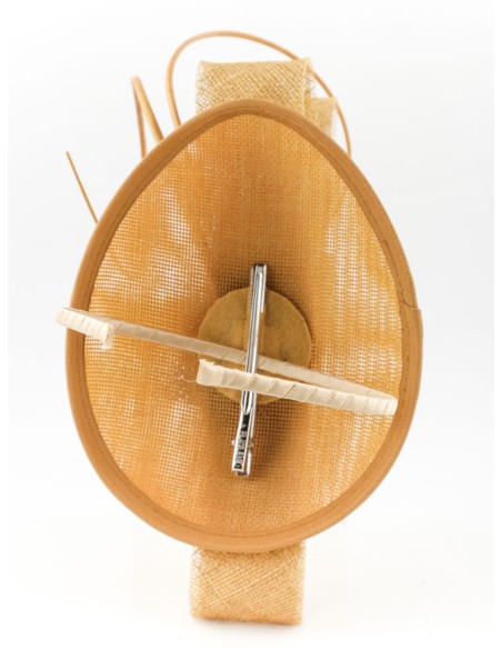 Tocado mediano plumas oro