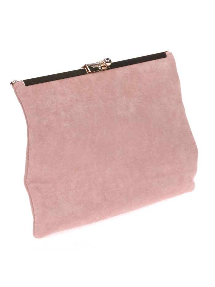 Cartera fiesta antelina rosa-palo