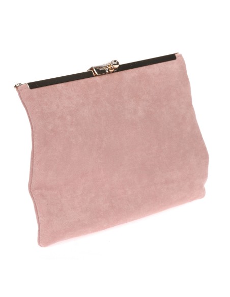 Cartera fiesta antelina rosa-palo