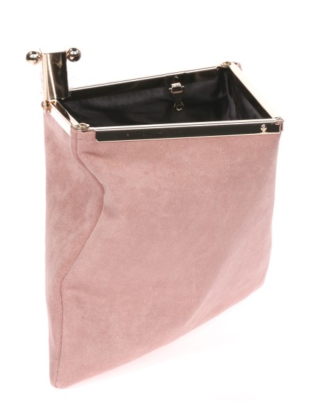 Cartera fiesta antelina rosa-palo