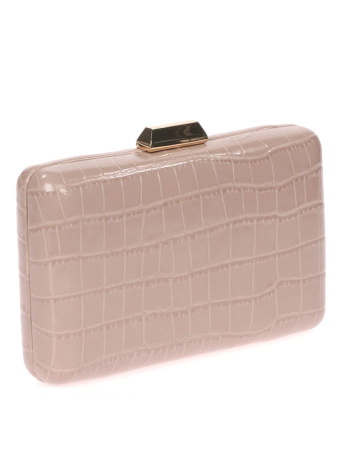 Clutch da festa stampato cocco taupe