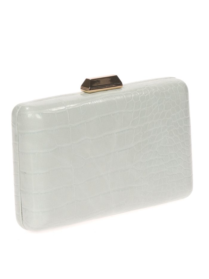 Clutch Party mit hellgrünem Krokodruck