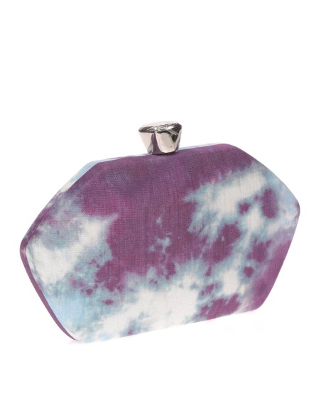 Clutch fiesta canvas multi-azul