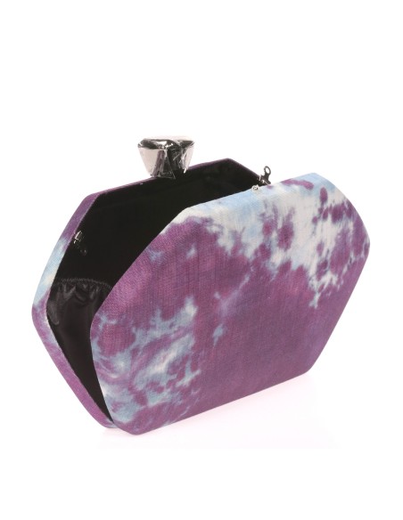 Clutch fiesta canvas multi-azul