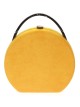 Bolso caja redonda antelina mostaza