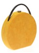 Bolso caja redonda antelina mostaza