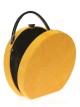 Bolso caja redonda antelina mostaza