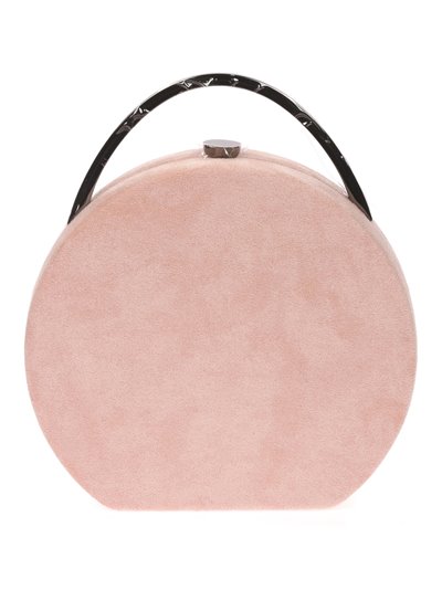 Bolso caja redonda antelina rosa-palo