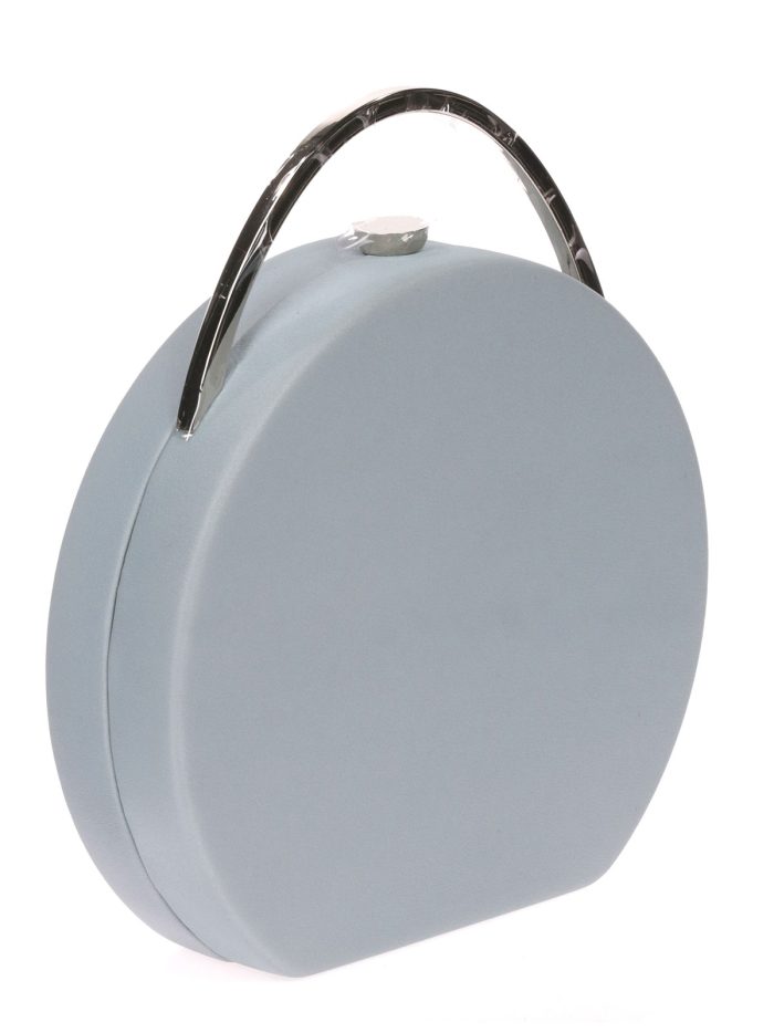 Bolso caja redonda azul-claro