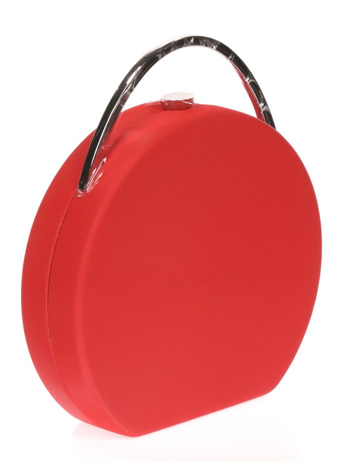 Bolso caja redonda rojo