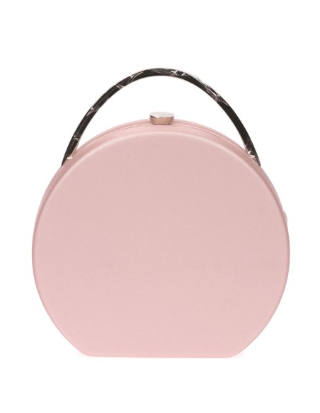 Bolso caja redonda rosa-oscuro