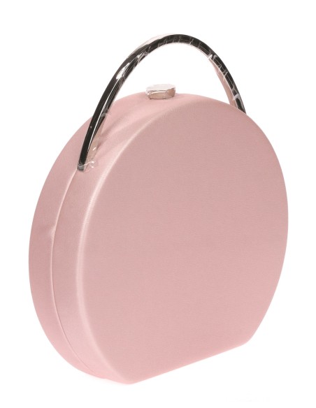 Bolso caja redonda rosa-oscuro