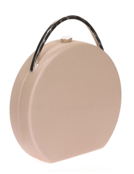 Bolso caja redonda taupe