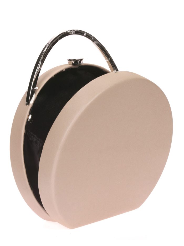 Bolso caja redonda taupe