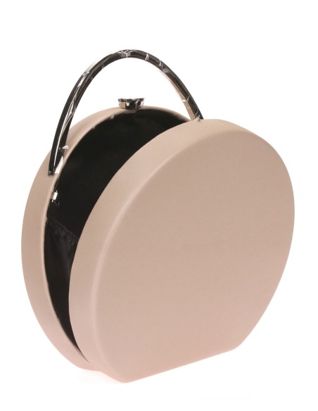 Bolso caja redonda taupe