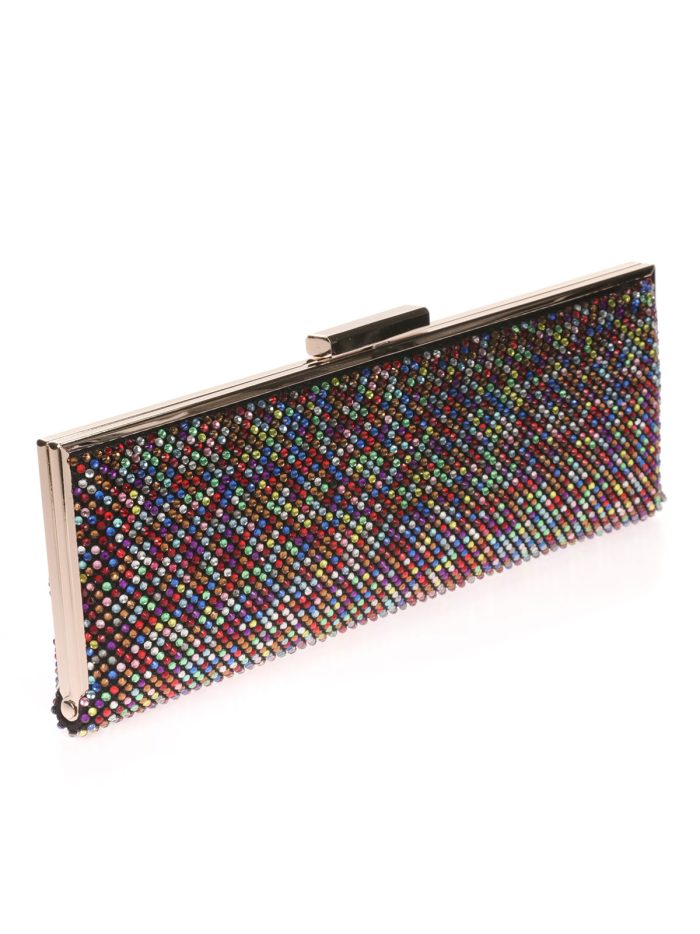 Cartera fiesta pedrería multi-color-negro