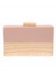 Wood contrast clutch rosa-madera