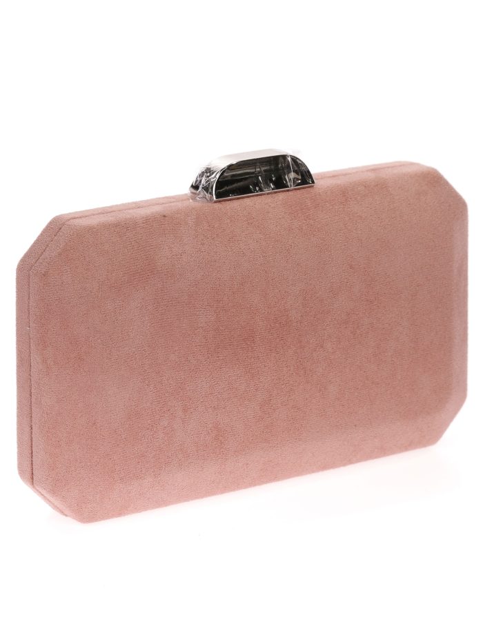 Clutch fiesta antelina rosa-palo-oscuro