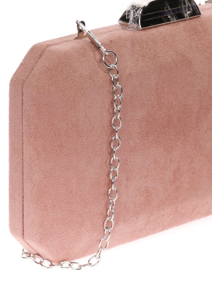 Clutch fiesta antelina rosa-palo-oscuro