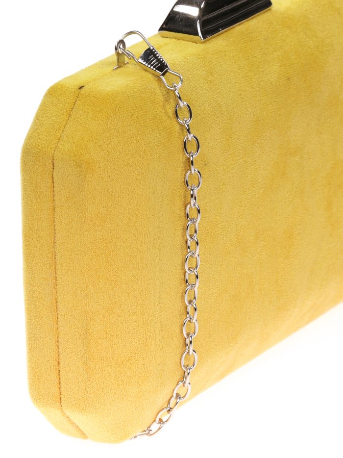 Clutch fiesta antelina mostaza