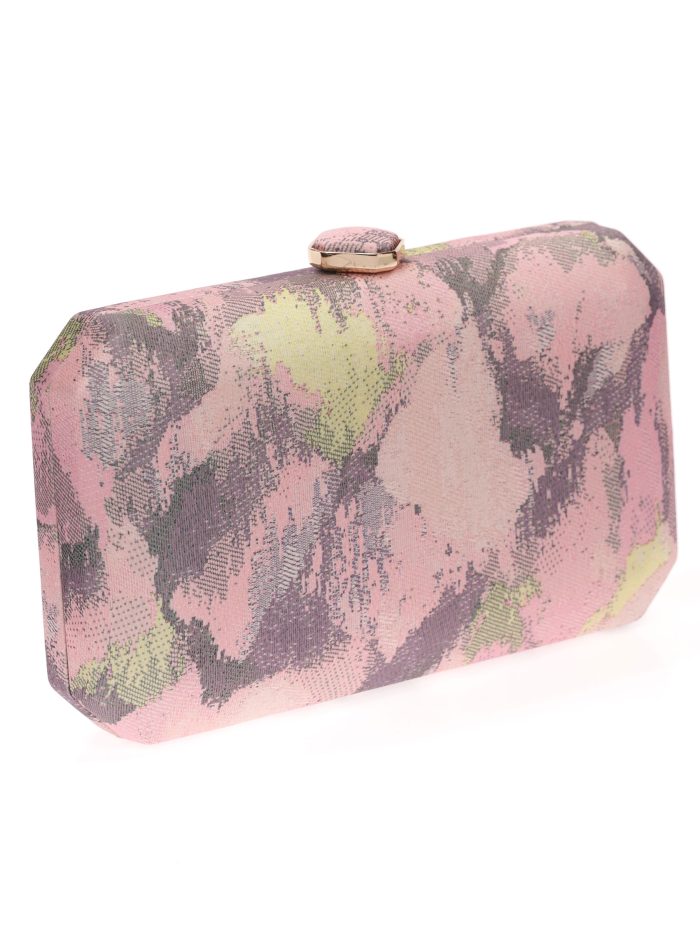 Clutch fiesta estampado rosa-palo