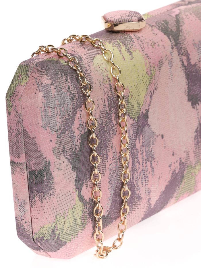 Clutch fiesta estampado rosa-palo