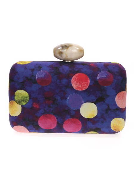 Clutch fiesta estampado multi-morado