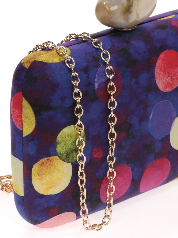 Clutch fiesta estampado multi-morado