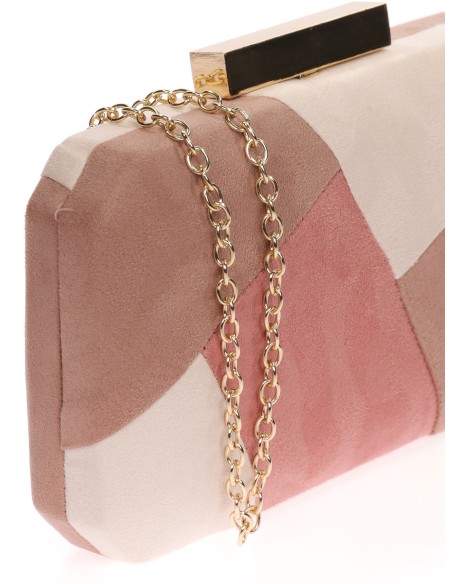 Clutch fiesta antelina contraste rosa