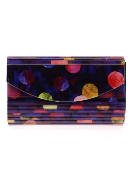 Cartera fiesta nácar multi-morado