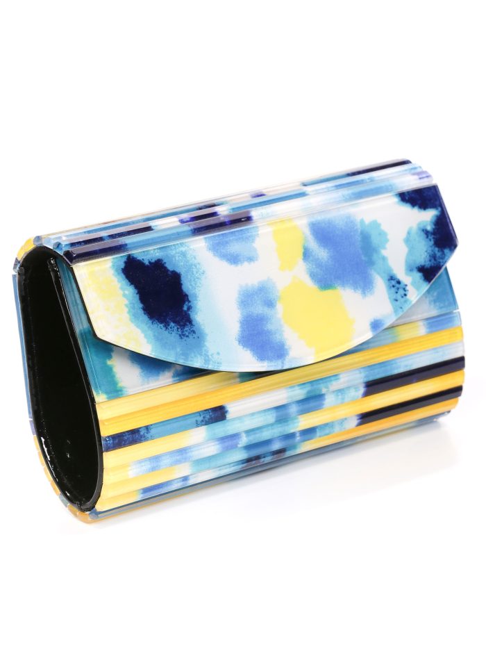 Cartera fiesta nácar multi-azul