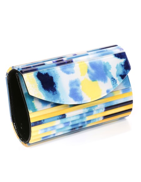 Cartera fiesta nácar multi-azul