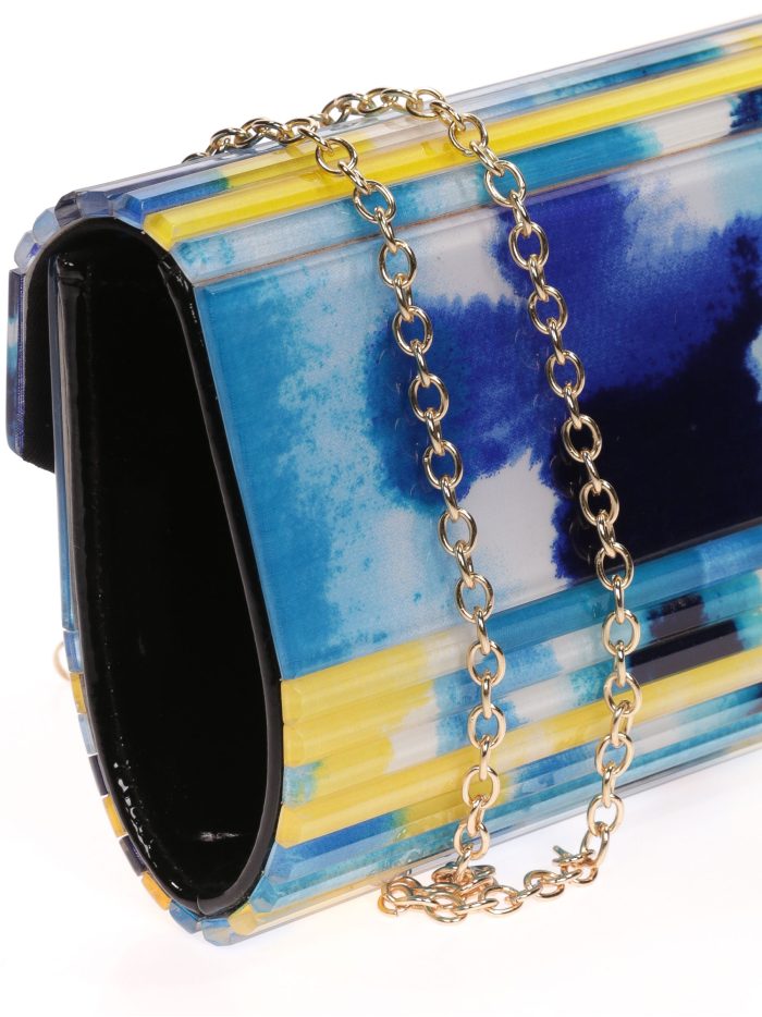 Cartera fiesta nácar multi-azul