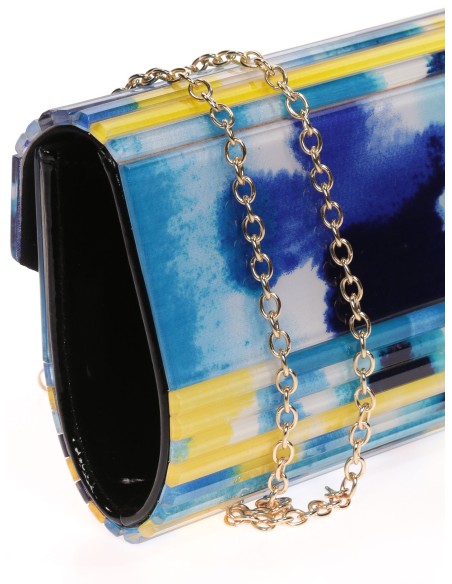 Cartera fiesta nácar multi-azul