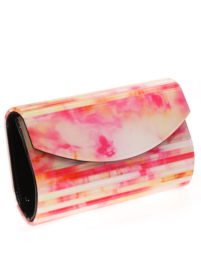 Cartera fiesta nácar multi-rosa