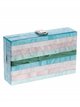 Marble effect striped clutch multi-teal