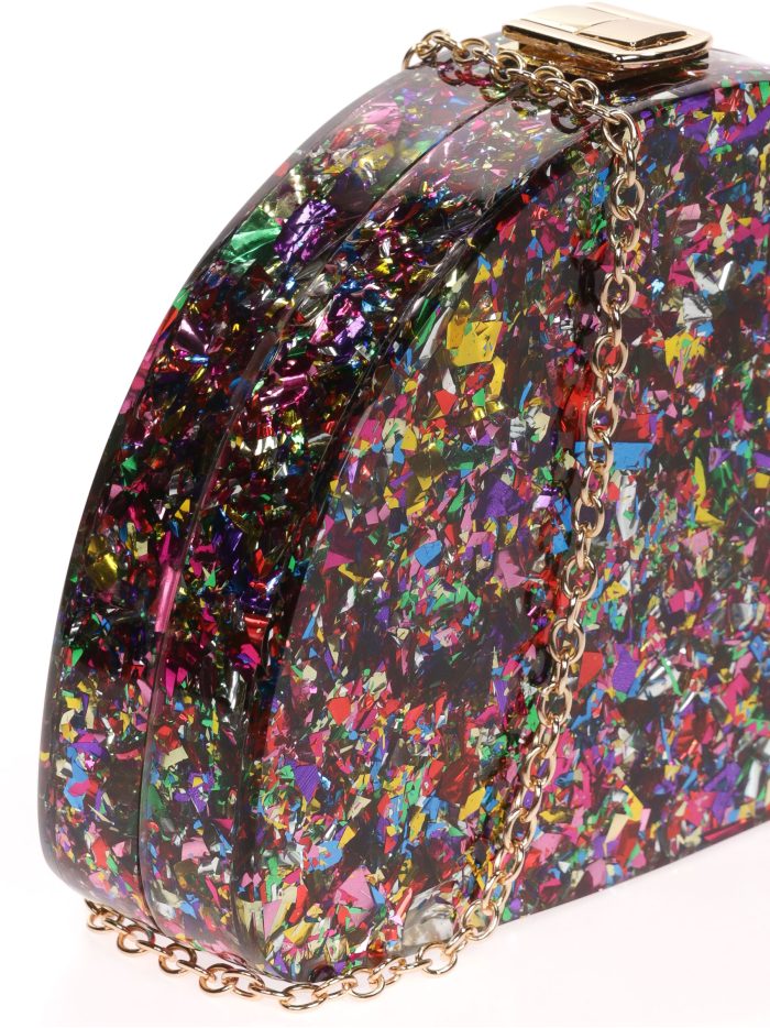 Clutch fiesta nácar media luna multi