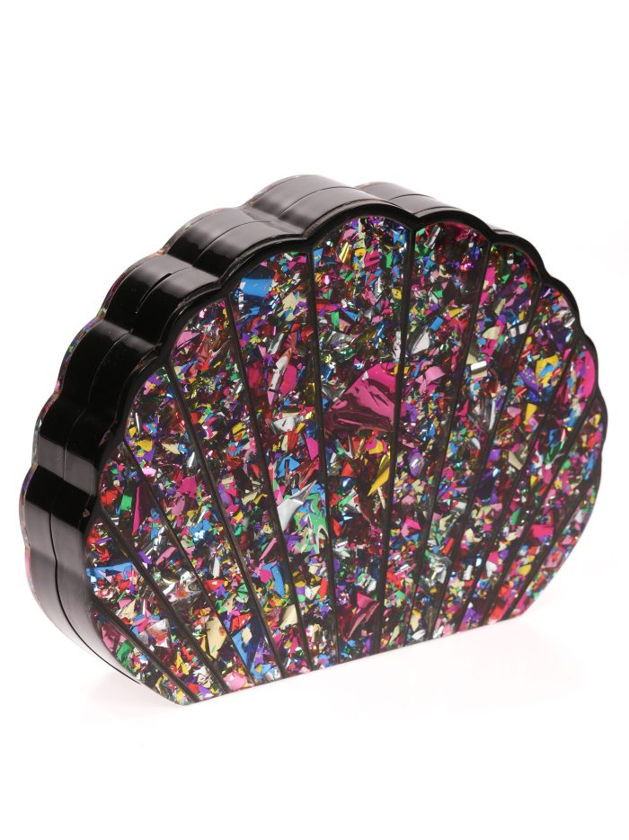 Clutch fiesta nácar concha multi-rosa