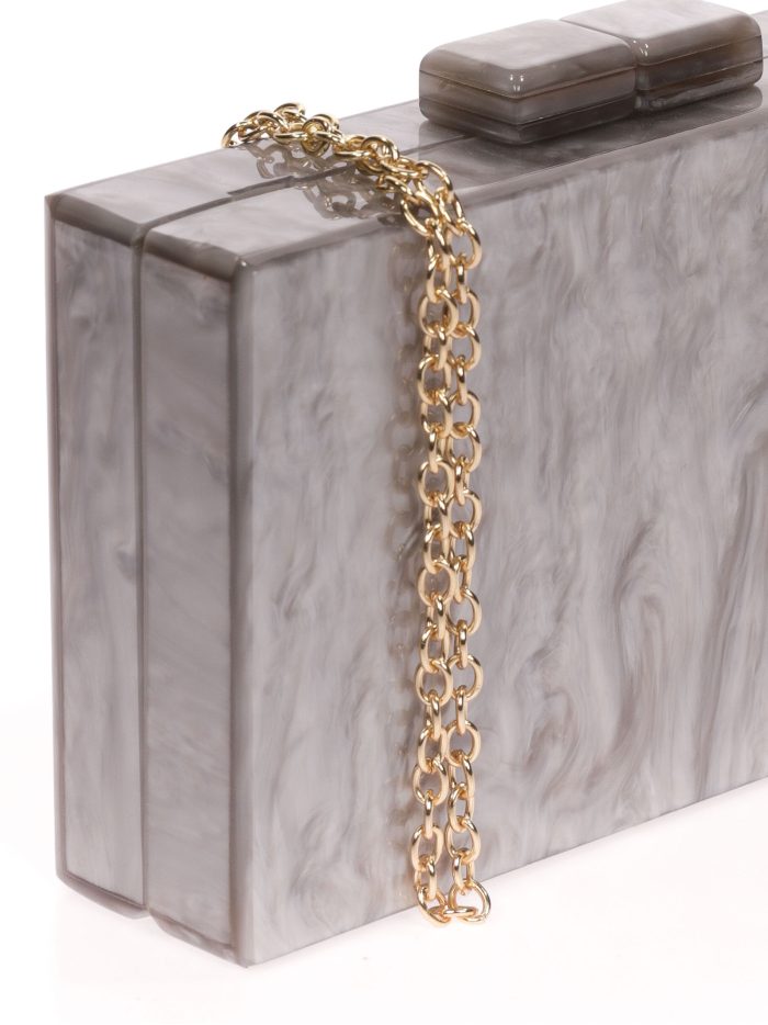 Clutch fiesta nácar gris