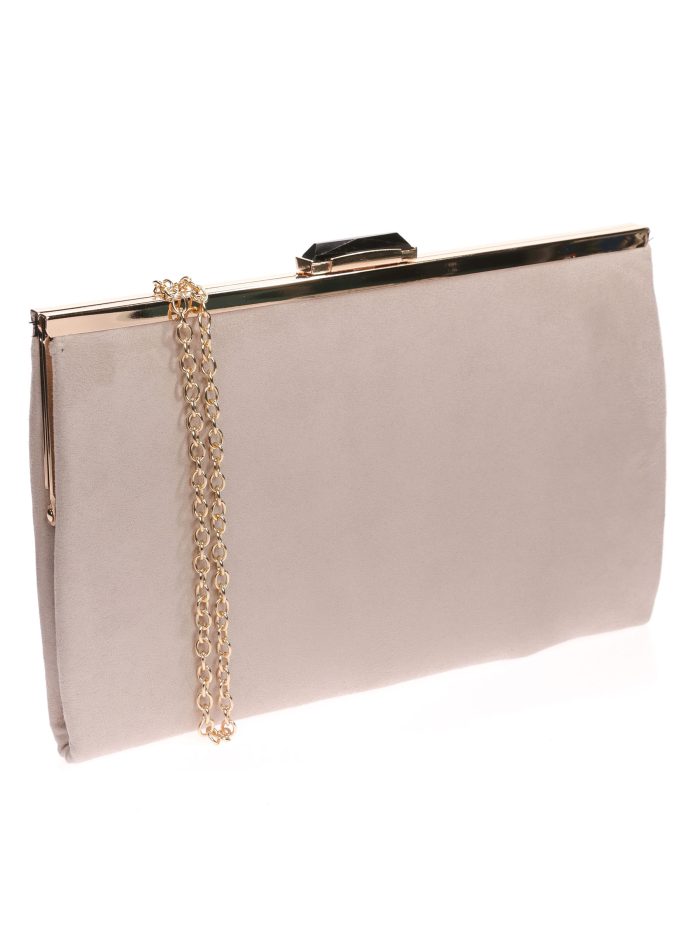 Cartera fiesta antelina beige