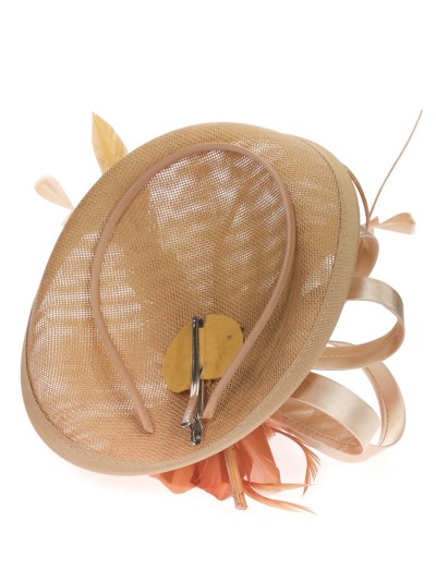 Tocado mediano plumas oro 2