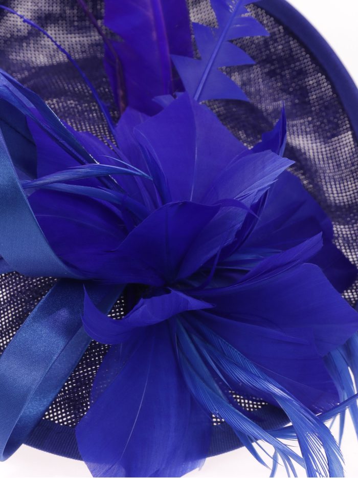 Tocado mediano plumas azulon